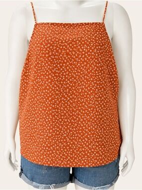 Levi’s Rust Orange Ditsy Floral Tie Back Cami Top 3X NWT